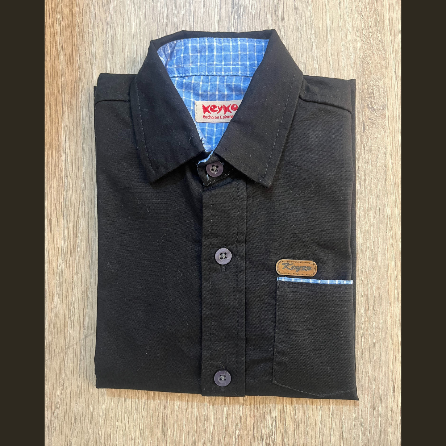Camisa Algodón niño manga larga - Negro