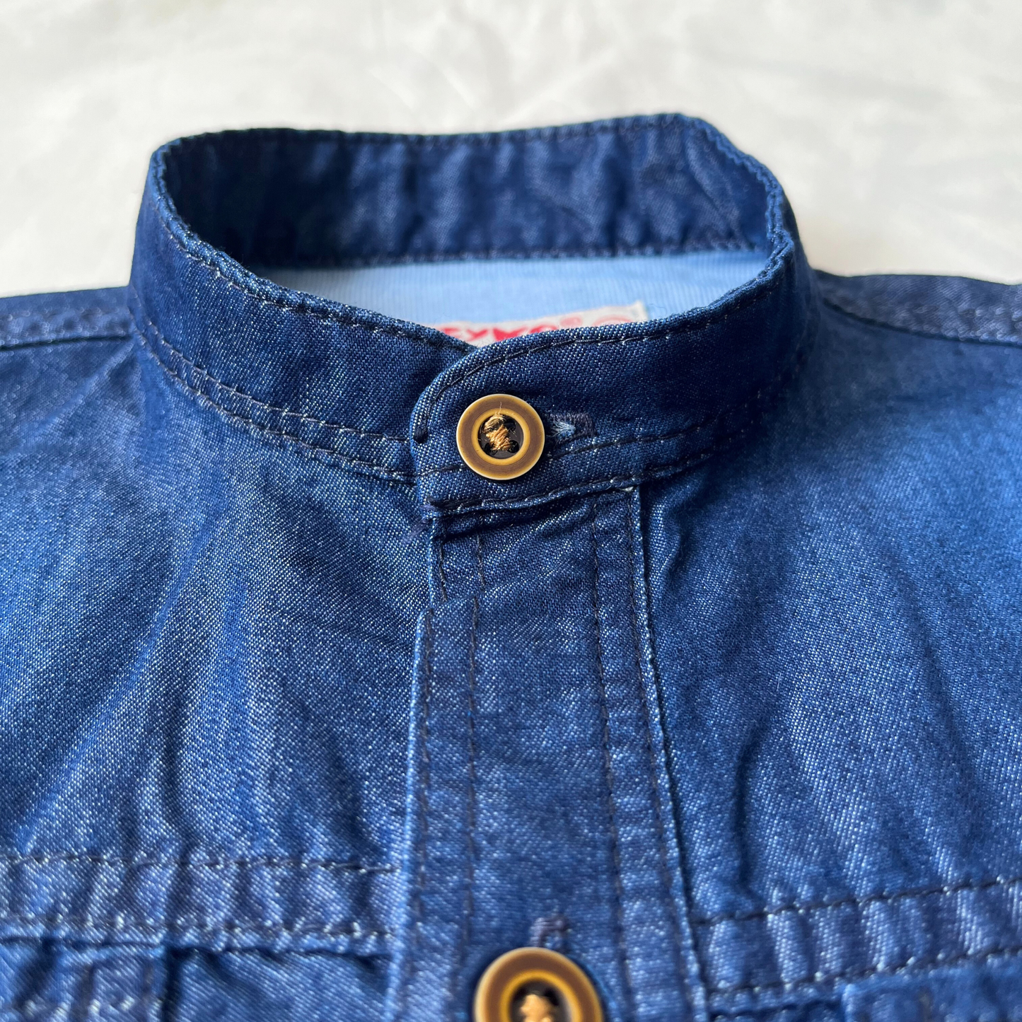 Camisa jean manga corta - azul oscuro