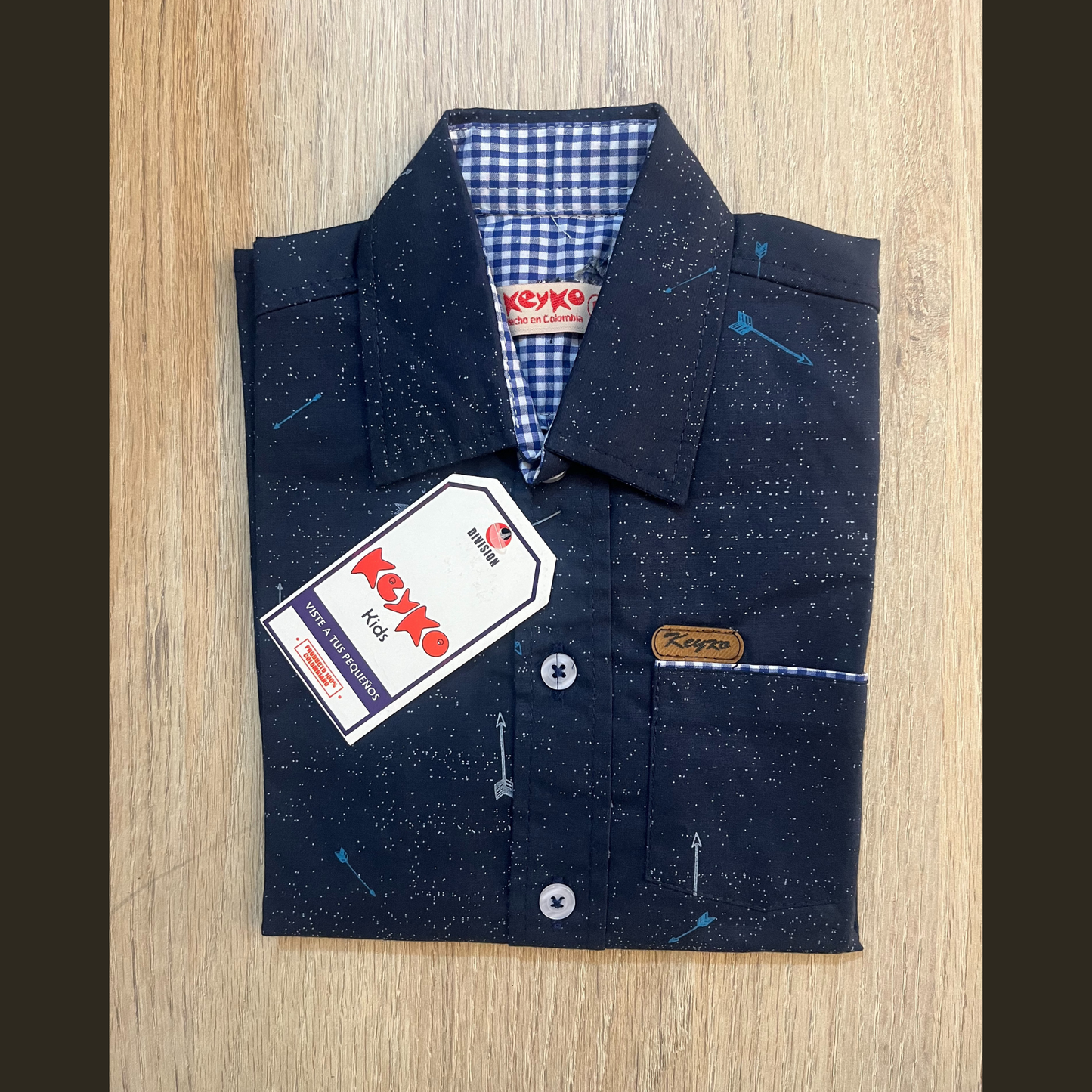 Camisa Algodón niño manga larga - Azul oscuro 2