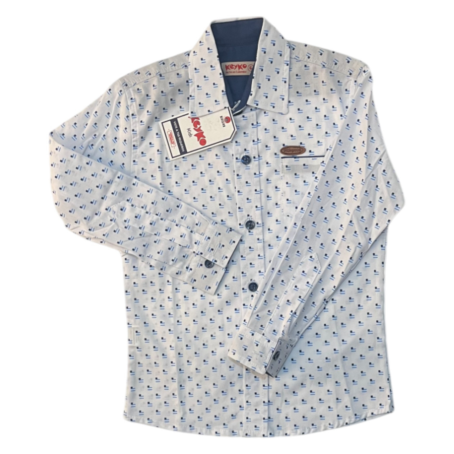 Camisa Algodón niño manga larga - Blanco