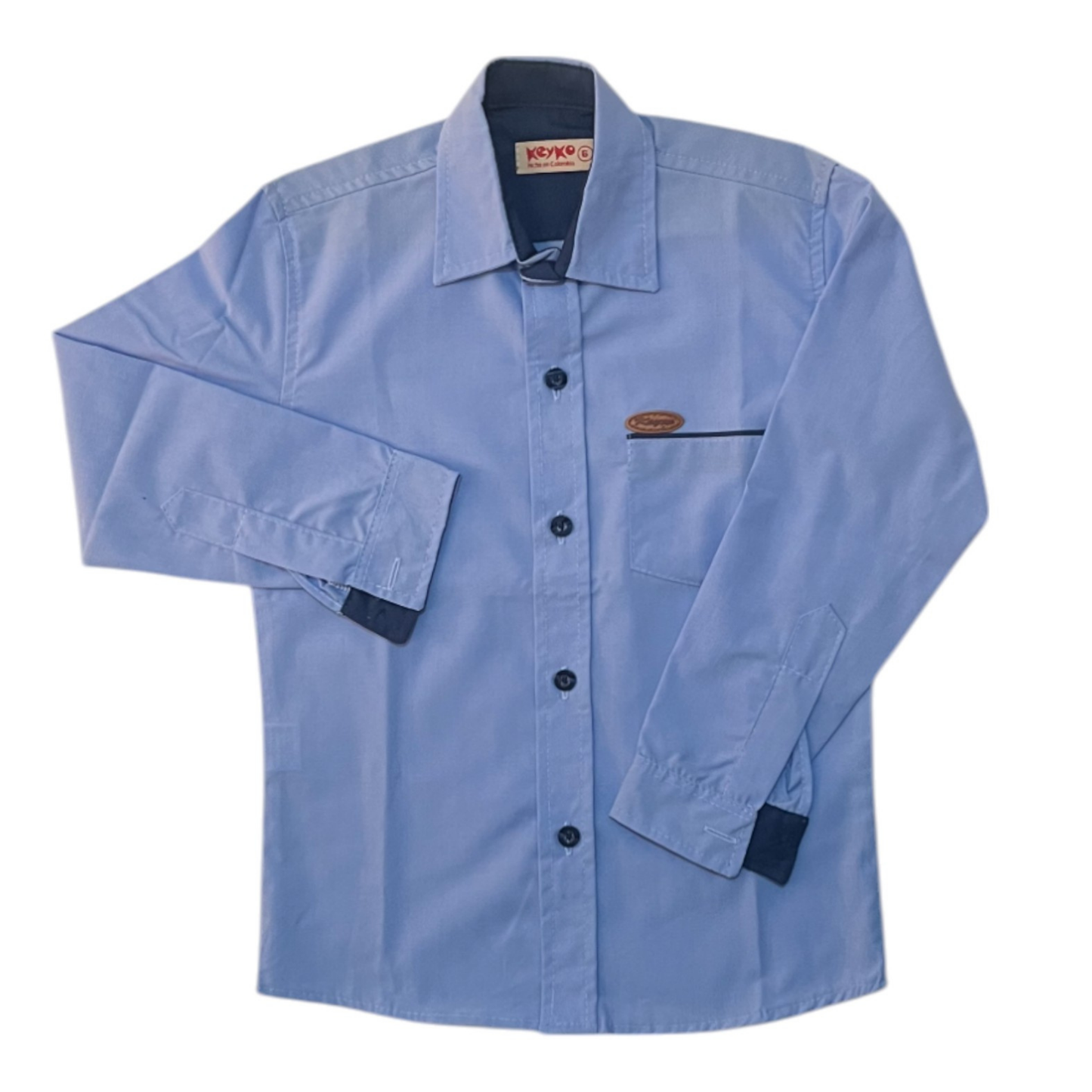 Camisa Algodón niño manga larga - Azul claro