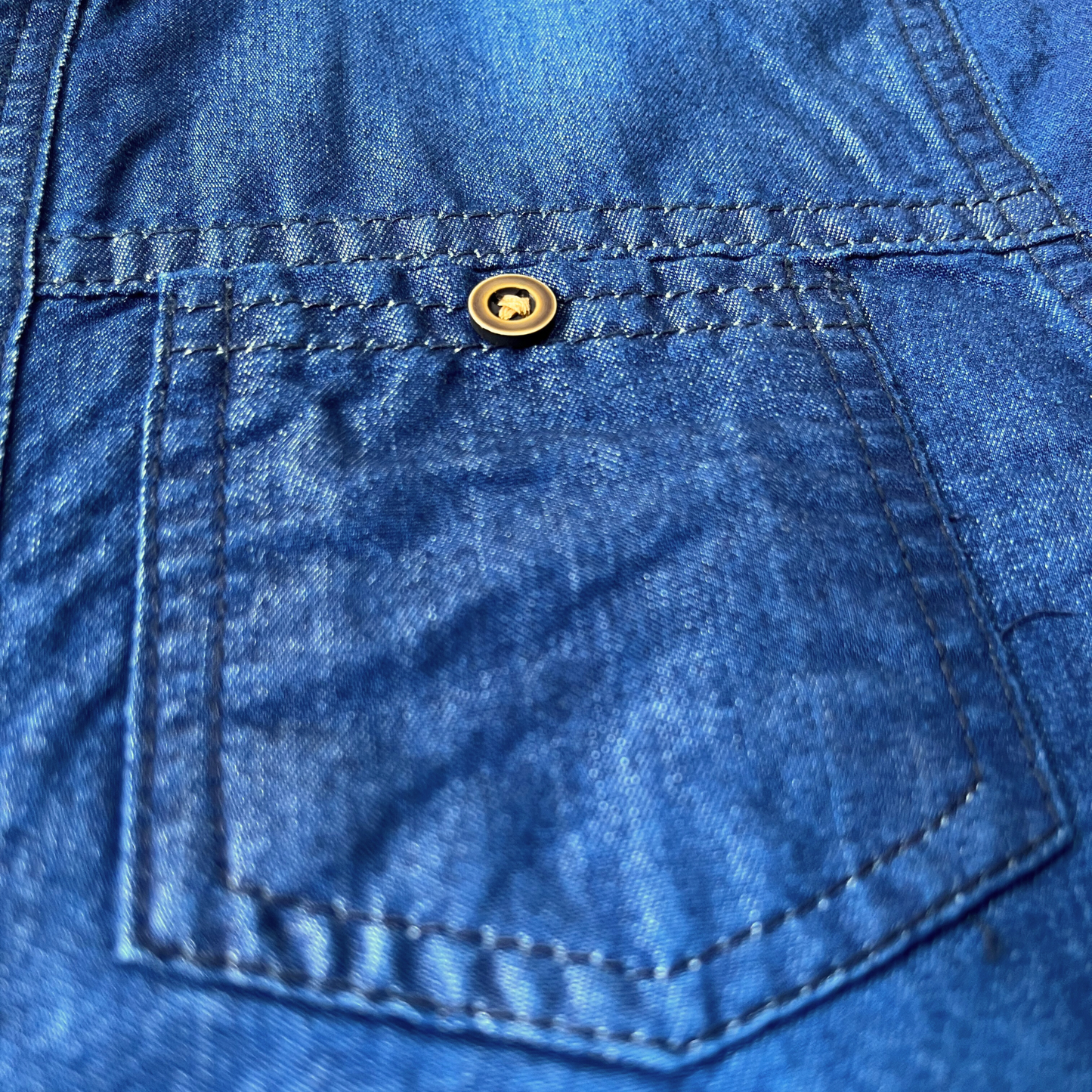 Camisa jean manga corta - azul oscuro