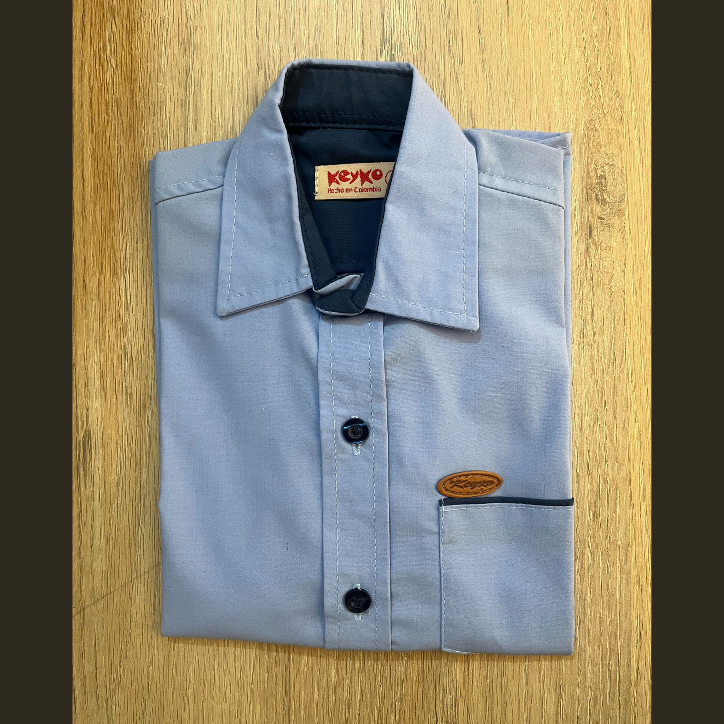 Camisa Algodón niño manga larga - Azul claro