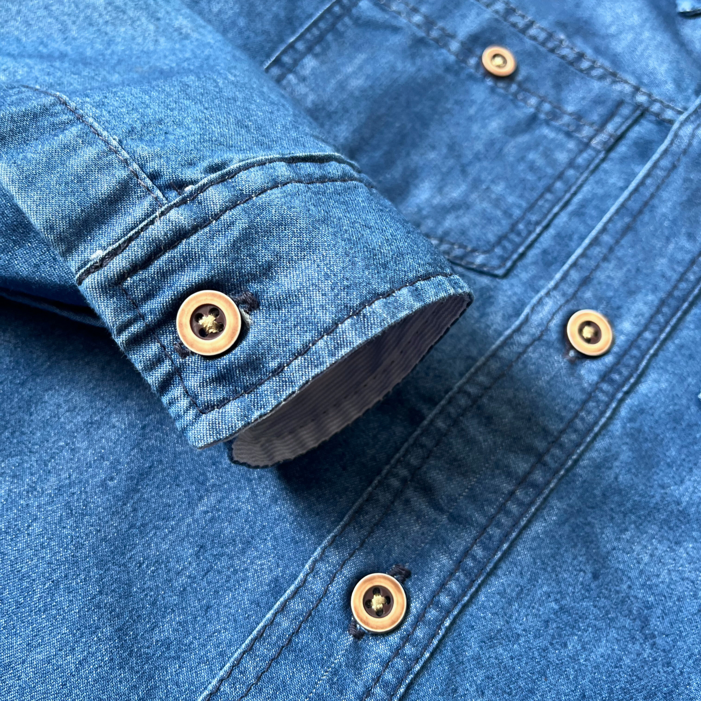 Camisa jean manga larga - azul