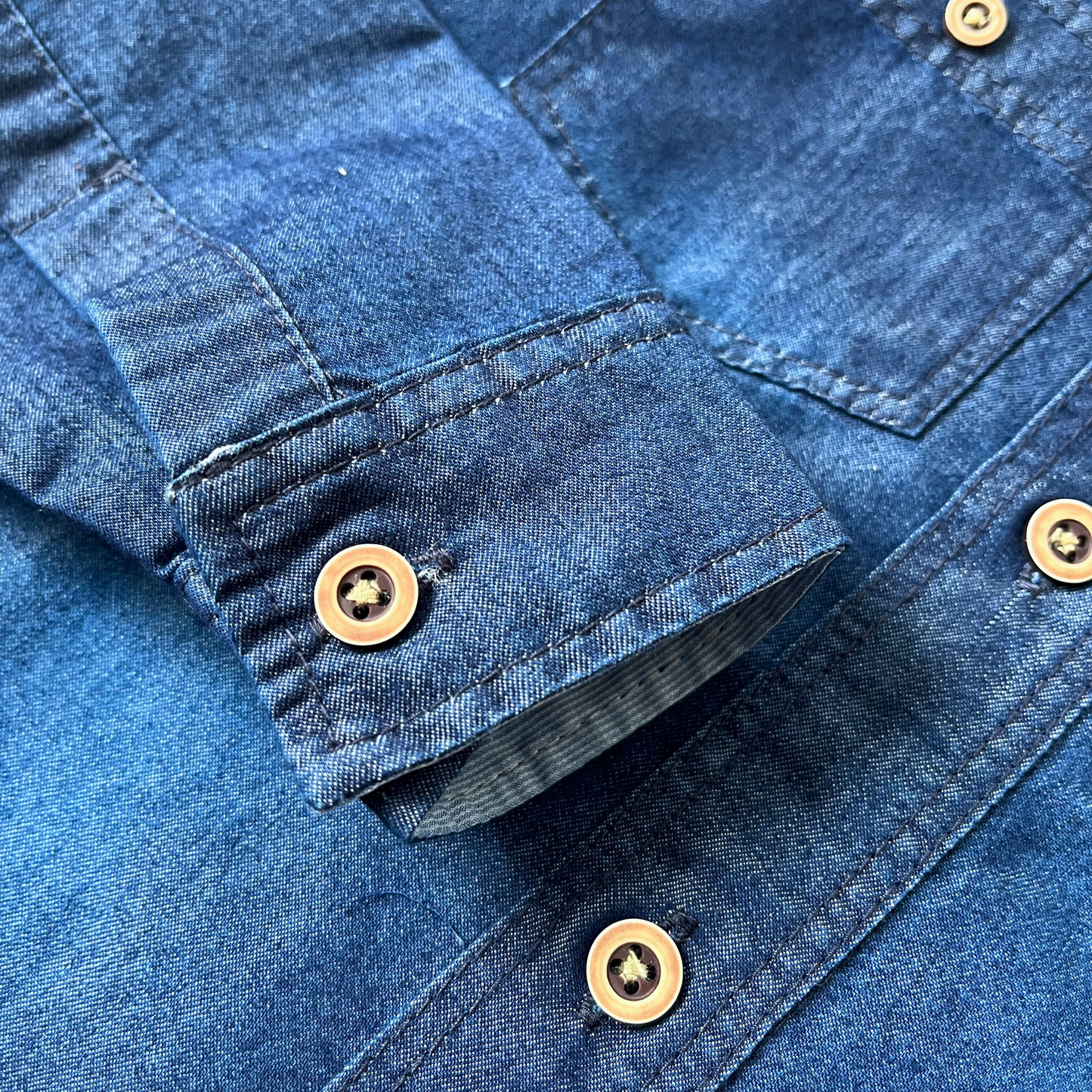 Camisa jean manga larga - azul oscuro