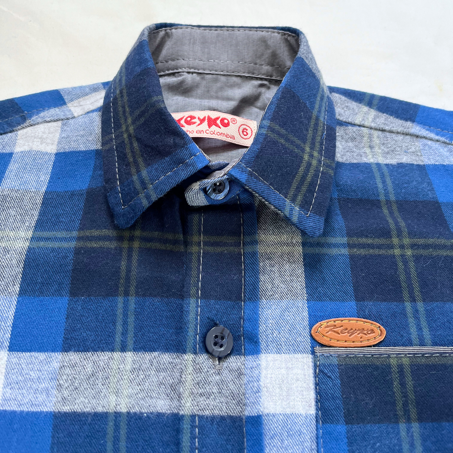 Camisa leñadora - Azul oscuro/verde