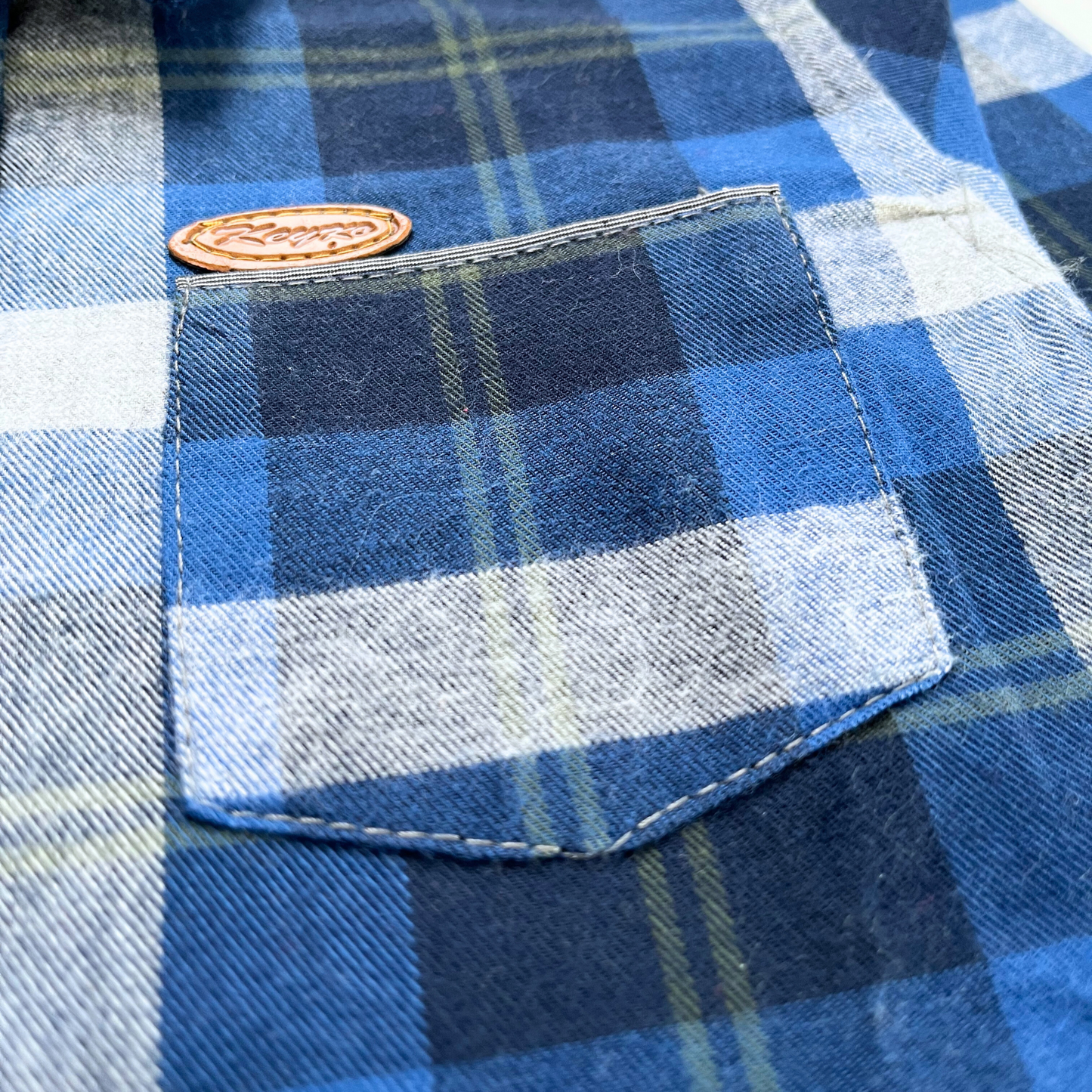Camisa leñadora - Azul oscuro/verde