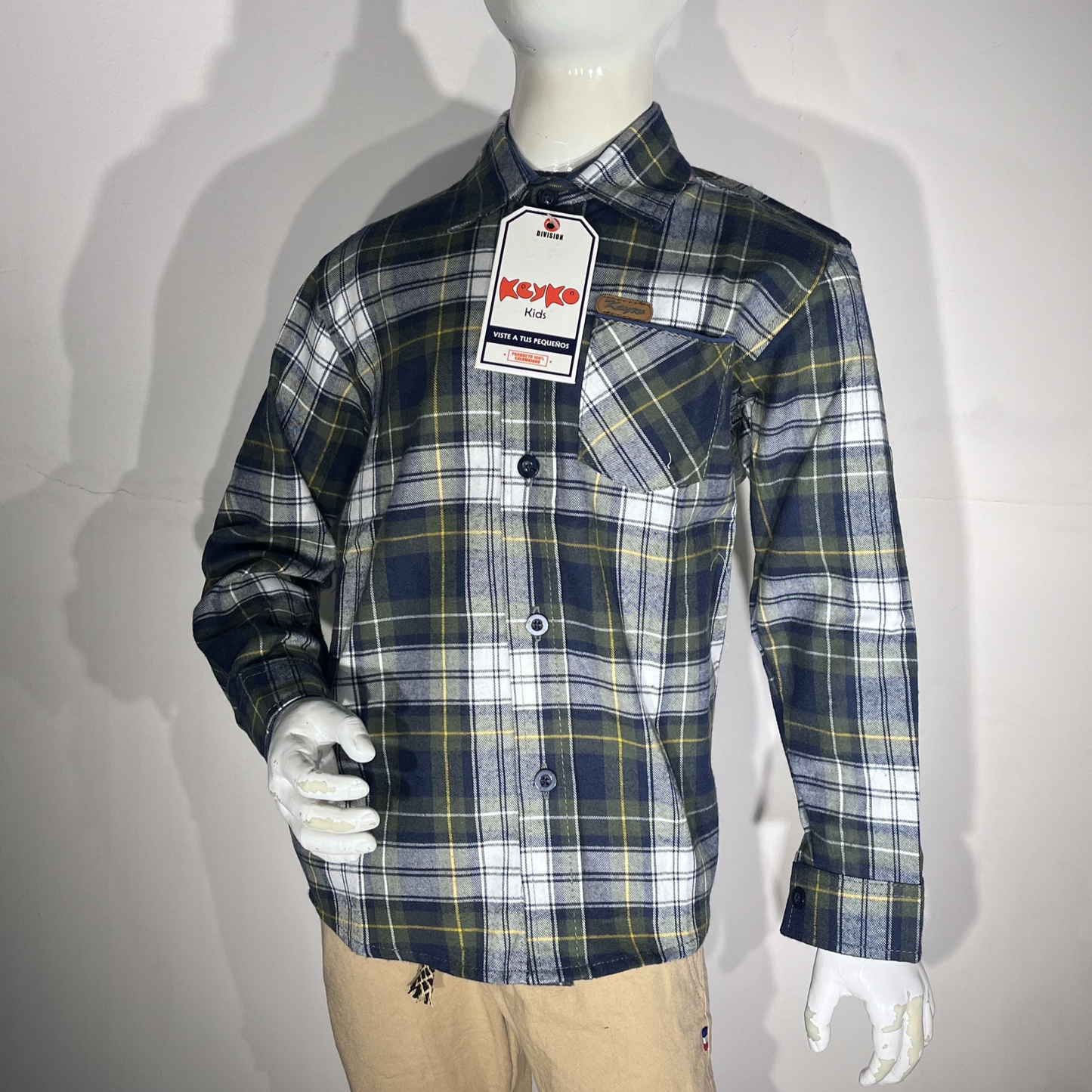 Camisa leñadora - Azul oscuro/verde