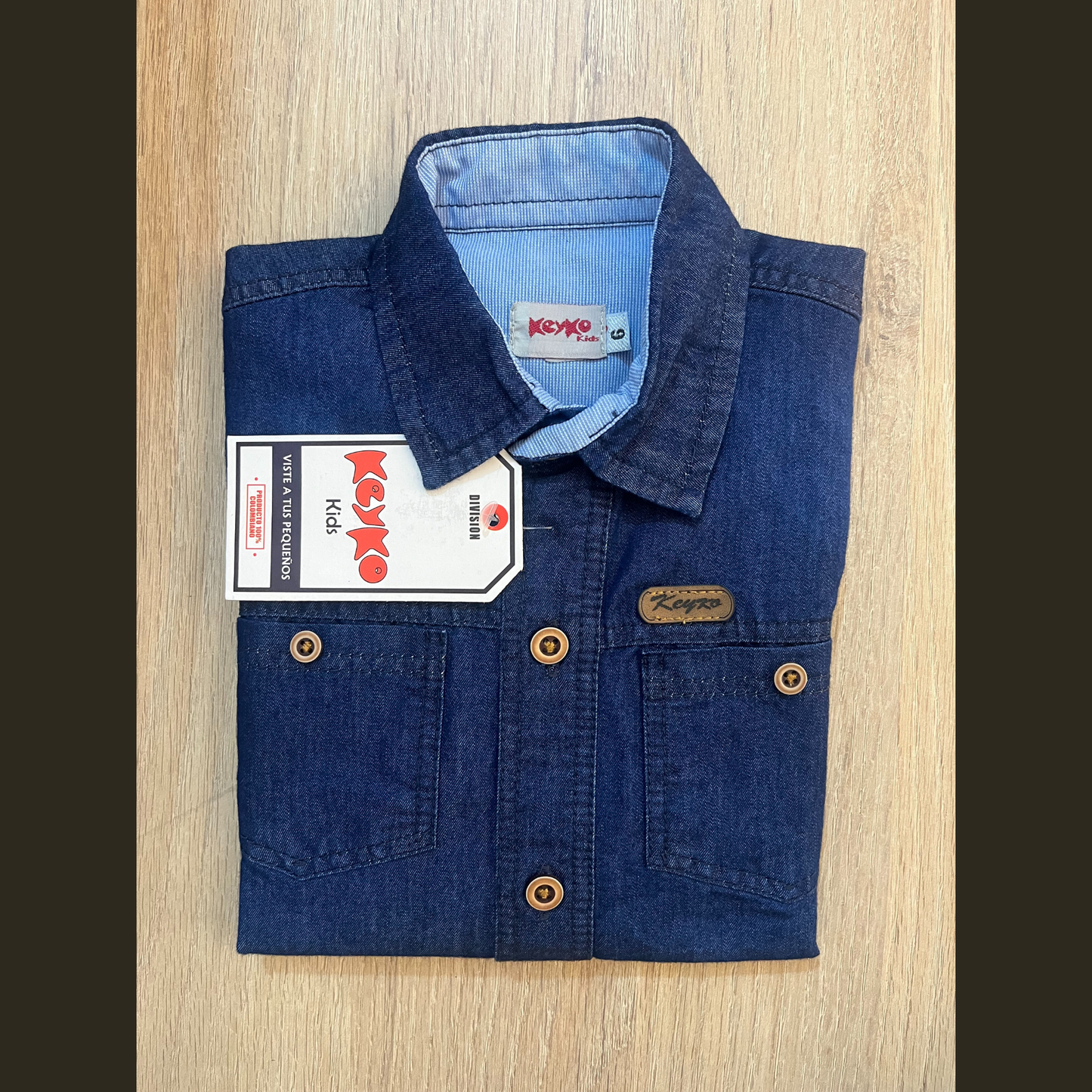Camisa jean manga larga - azul oscuro