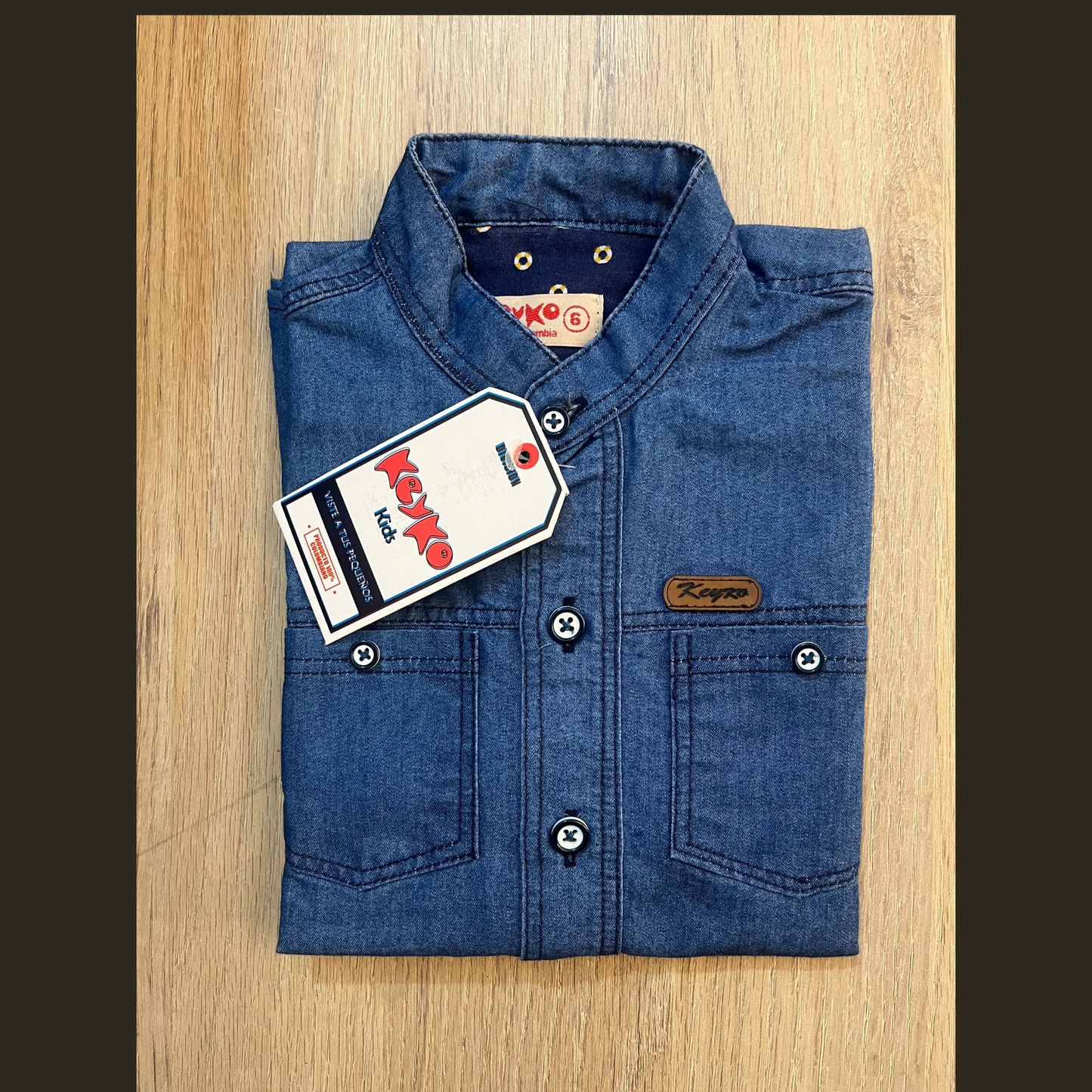 Camisa jean manga corta - azul