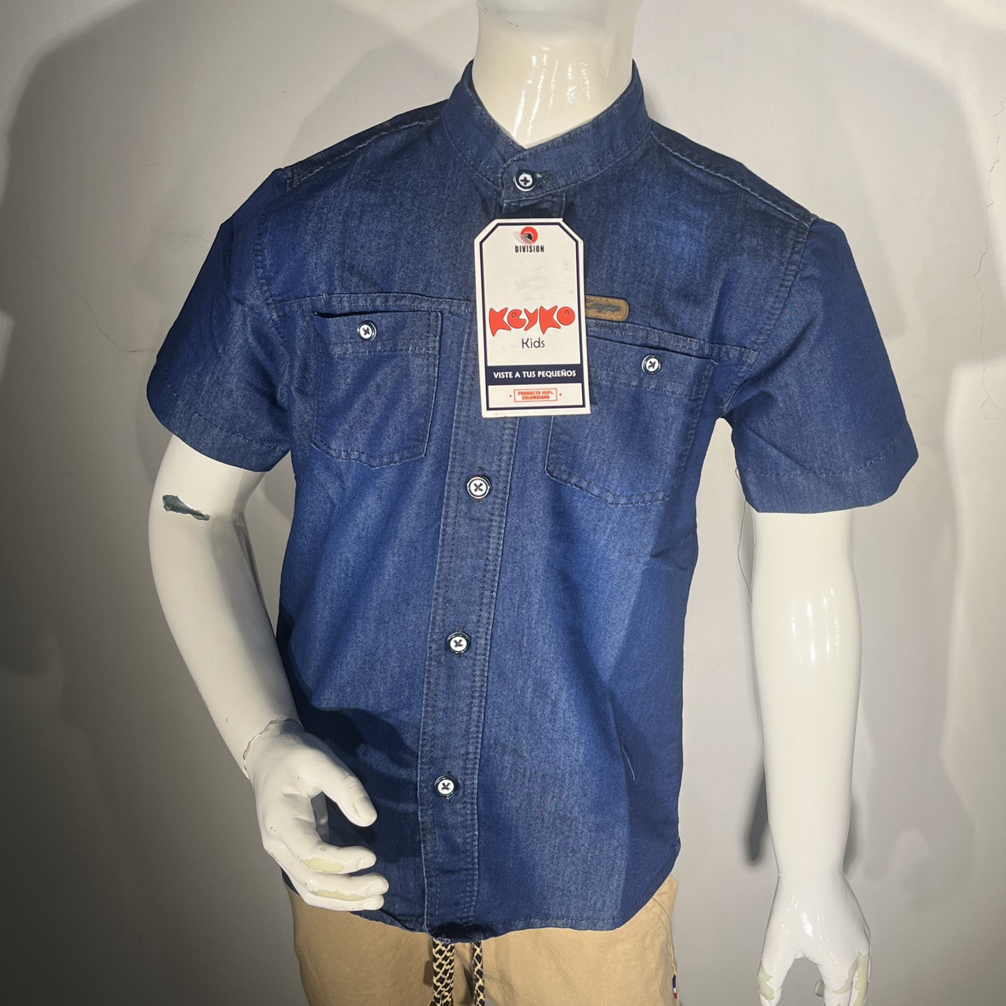 Camisa jean manga corta - azul oscuro