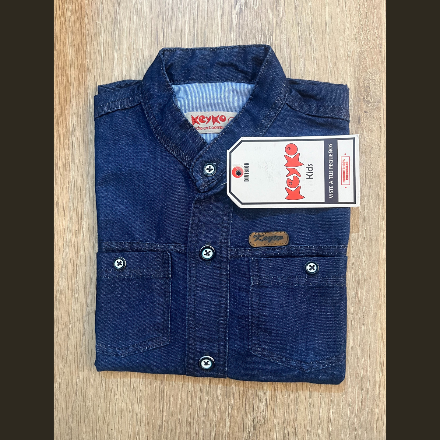 Camisa jean manga corta - azul oscuro