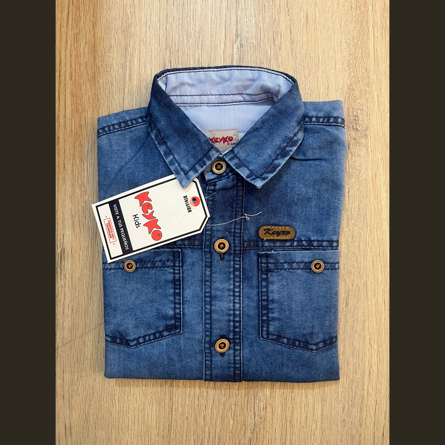 Camisa jean manga larga - azul