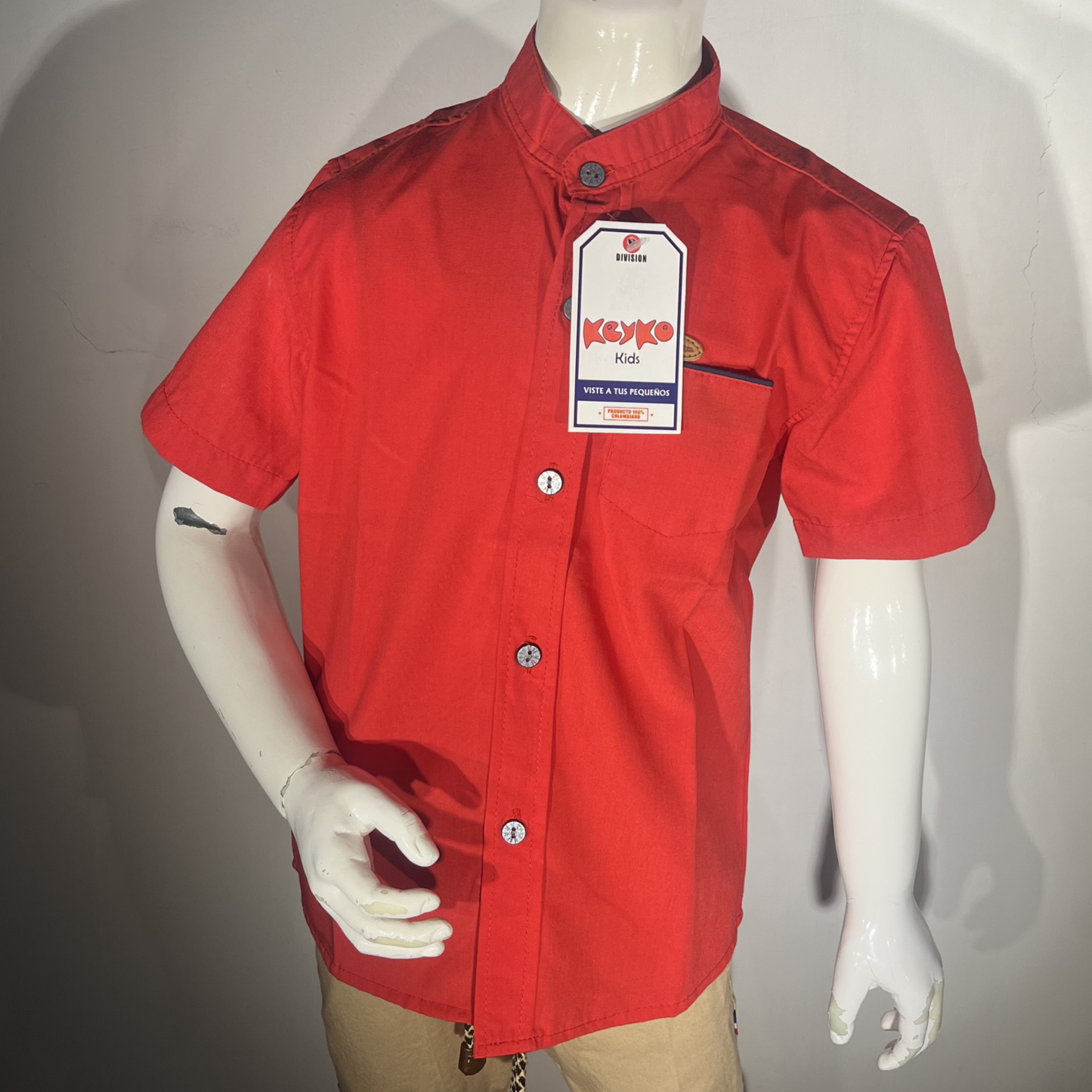 Camisa Algodón niño manga corta - Rojo