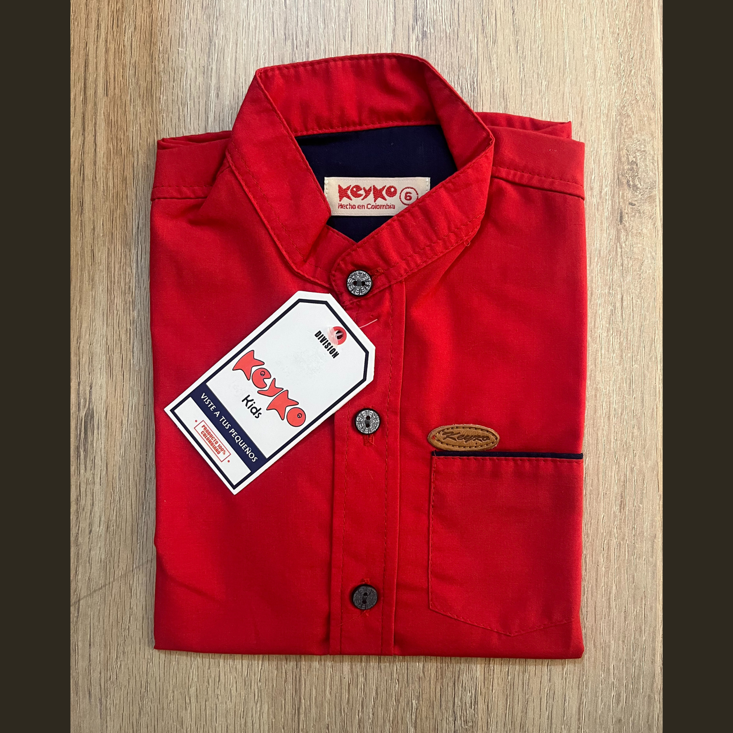 Camisa Algodón niño manga corta - Rojo