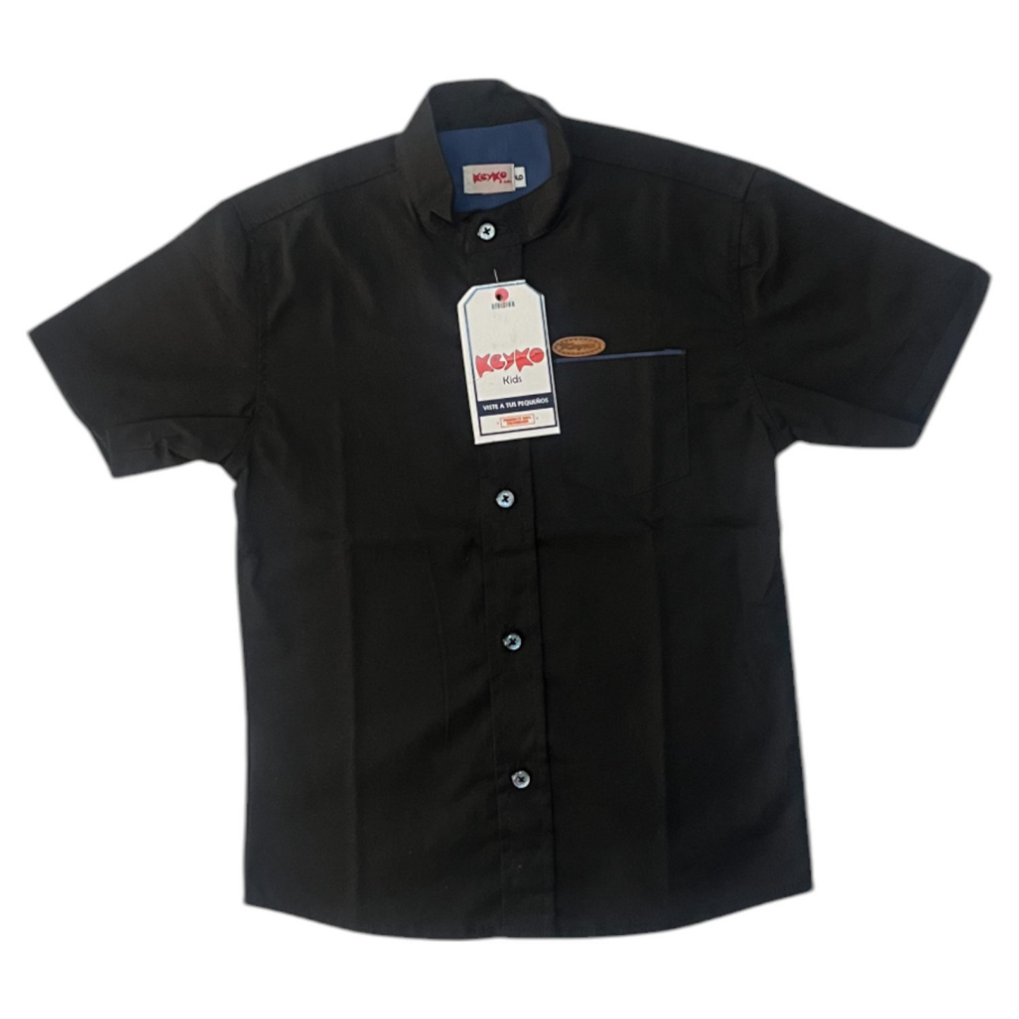 Camisa Algodón niño manga corta - Negro