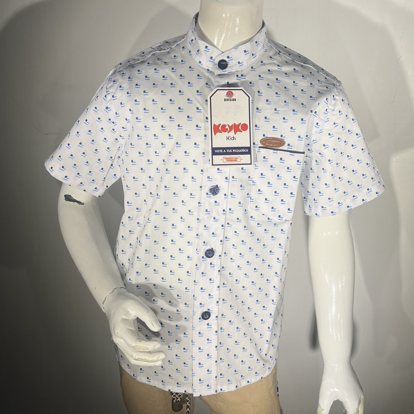 Camisa Algodón niño manga corta - Blanco