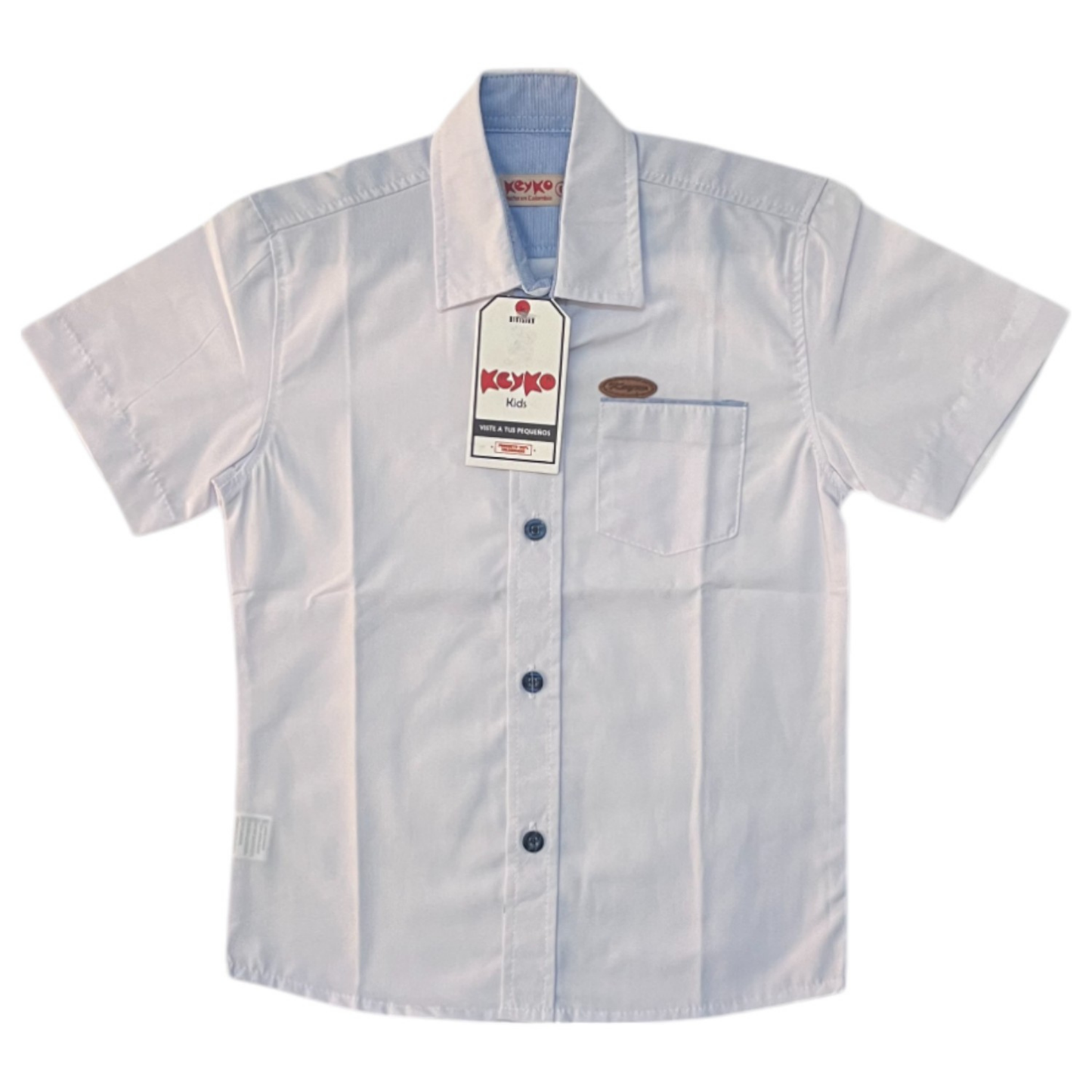Camisa Algodón niño manga corta - Blanco