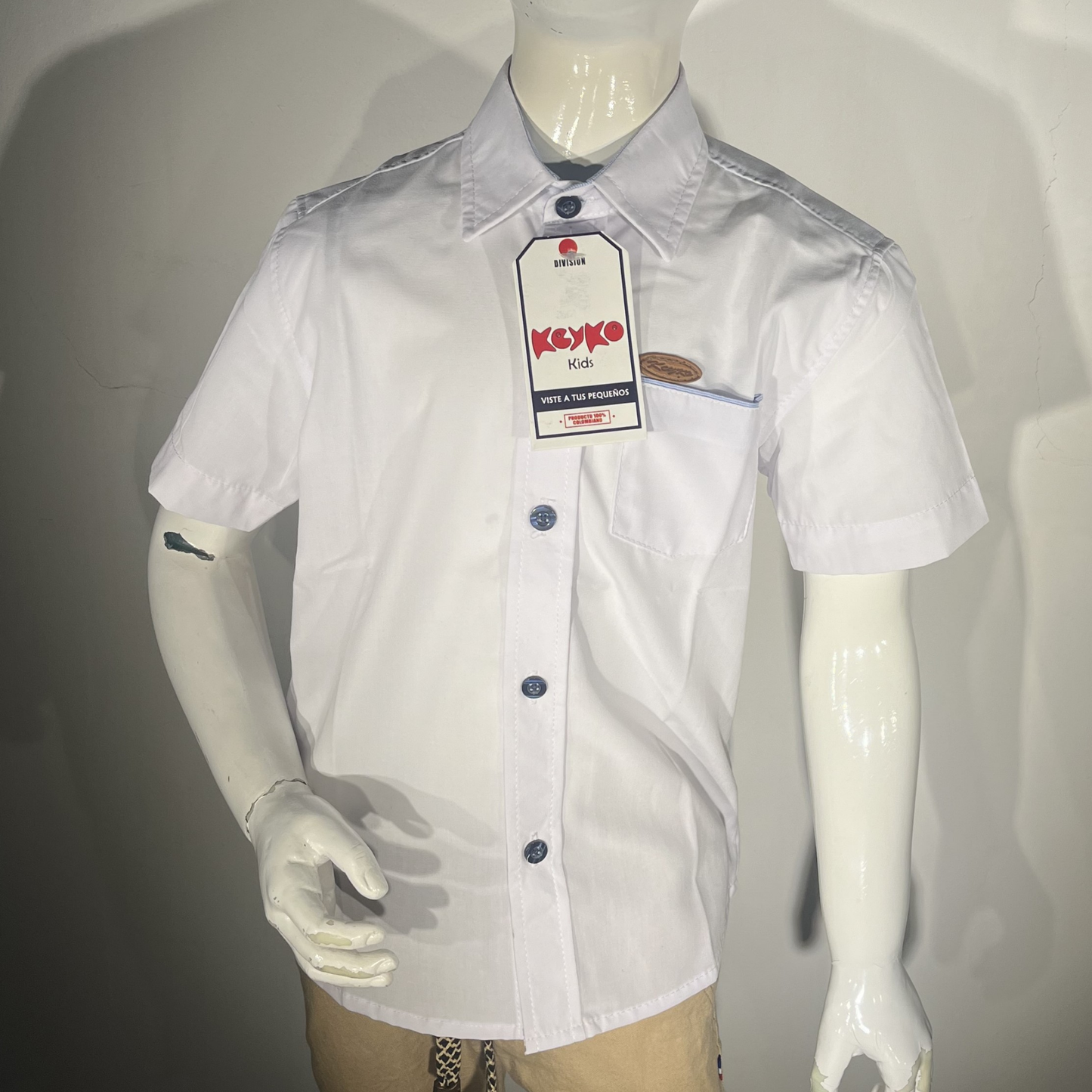 Camisa Algodón niño manga corta - Blanco