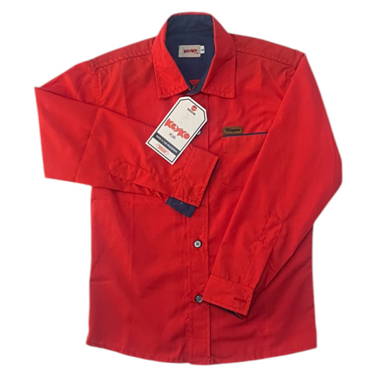 Camisa Algodón niño manga larga - Rojo
