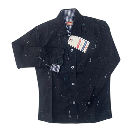 Camisa Algodón niño manga larga - Azul oscuro 2