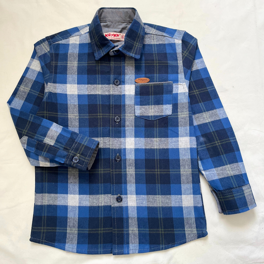 Camisa leñadora - Azul oscuro/verde
