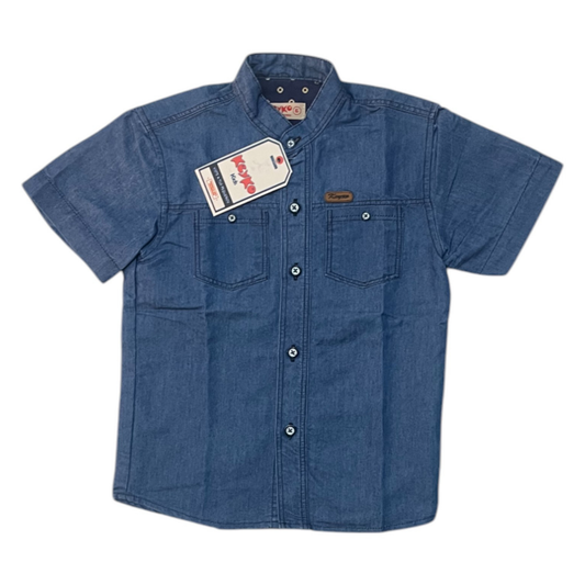 Camisa jean manga corta - azul