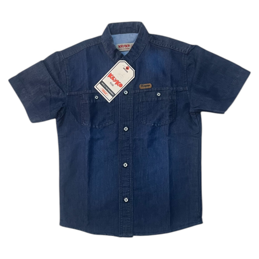 Camisa jean manga corta - azul oscuro