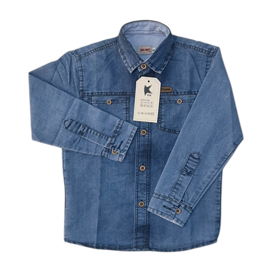 Camisa jean manga larga - azul