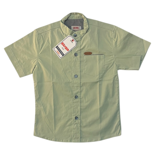 Camisa Algodón niño manga corta - Verde pistacho