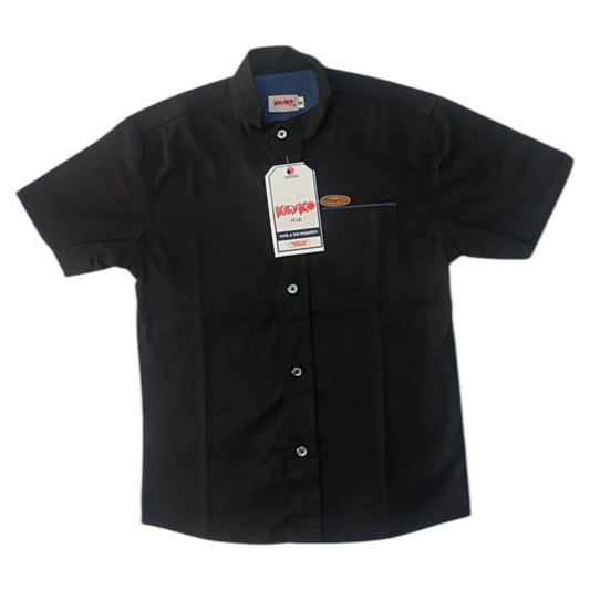 Camisa Algodón niño manga corta - Negro