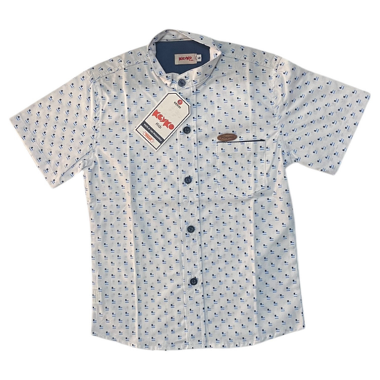Camisa Algodón niño manga corta - Blanco