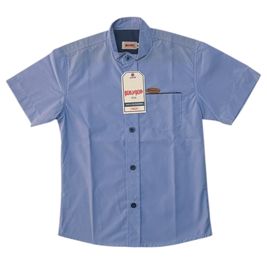 Camisa Algodón niño manga corta - Azul claro