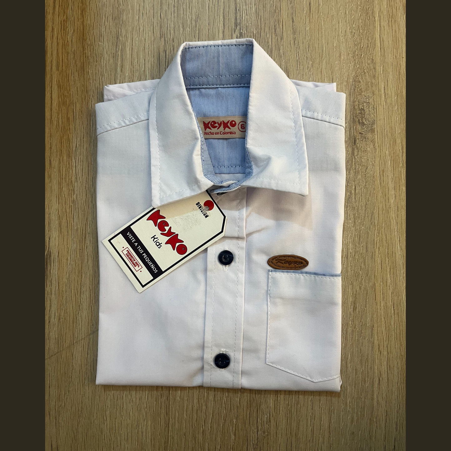 Camisa Algodón niño manga corta - Blanco